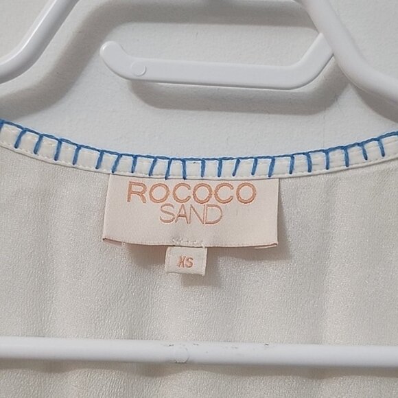 Rococo Sand Paloma White Embroidered Top Size XS b110 - Picture 7 of 11